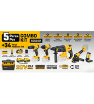 SGS COMBO 5 li SET (Darbeli Matkap/Kırıcı-Delici/Avuç Taslama/Somun Sıkma/Led Fener) SGS5451