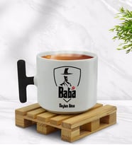 BK Gift Kişiye Özel Baba Godfather Tasarımlı Siyah T Kulplu Middle Kupa Bardak-15