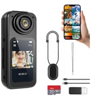 WİFİ 35 Gr Vücut Aksiyon Kamerası 1.47 İnç Ekran Manyetik Kolye 180 Derece Dönen Lens 2.7K Görüntü