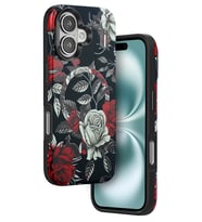 Iphone 16 Flower Series Magsafe Kapak - Siyah
