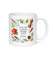 Şef İçin Karışık Desenli Baskılı Kupa Bardak Mutfak Hediyesi Özel Tasarım