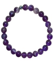 MMİF AMETİST BİLEKLİK DOĞALTAŞ UNİSEX MOR TAKI 8mm (Mor-Taş)