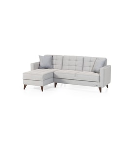 Vipa Orlando Mini Puflu Köşe Koltuk Takımı, R+2+P  Oturma Odası ve Salon İçin, Gri