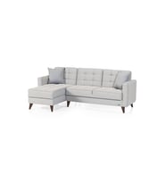 Vipa Orlando Mini Puflu Köşe Koltuk Takımı, R+2+P  Oturma Odası ve Salon İçin, Gri