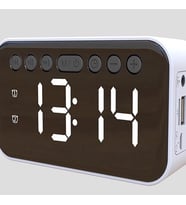 Mikado MD-W5 500mAh 5W Beyaz Bluetooth-TF Cart - Usb Alarmlı Saat Speaker