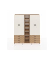 Hyperion Dolap 10 Raflı 8 Çekmeceli 2 Askılı 220x44x243 Çam-Aytaşı/Çam