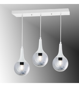 TT601-3S-FULLBY TT Aydınlatma Mat Beyaz 3 lü Uzun Hunili Sıralı Avize