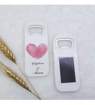 30 Adet Kalp Baskılı Dikey Açacak Magnet 4,5x10,5 Cm Uv Nikah Şekeri Nişan Hediyeği-