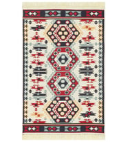 Makine Kaymaz Yıkanabilir Krem Etnik Salon Halısı Mutfak Halısı Koridor Halısı Yolluk 30 RED