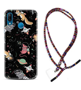 Huawei P20 Lite Mate 10 20 Lite Pro P40 Lite KılıfBoyun Asklı Rasta Silikon Planet Animals 1771