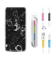 Xiaomi Redmi 8A 8 Pro 9C 9T 10C 11T Pro Kılıf Kablo Koruma Spiral Silikon Black Hole Marble 1387