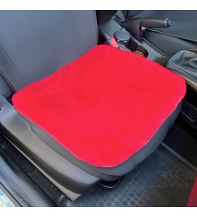 Yumuşak Tüylü Peluş Serme Oto Koltuk Koruyucu Minder Ön Tekli Kırmızı