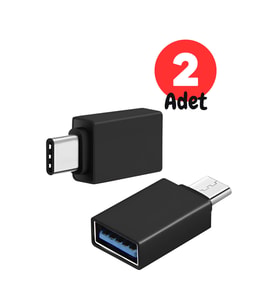 MN6 X5 Type-C Usb otg.2 Adet YÜKSEK HIZLI Veri Aktarımı Usb 3.0 otg dönüştürücü.Mini Otg Çevirici Adaptör (Siyah)