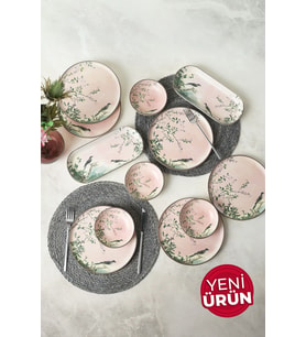 Keramika Pink Woods Kahvaltı Takımı 12 Parça 6 Kişilik 22639-41