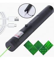 Yeşil Lazer Pointer, Pilli Anahtar Emniyetli, Yüksek Güçlü Lazer İşaretleme, USB Şarjlı