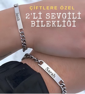 Sevgili Çift Bilekliği Kişiye Özel Paslanmaz Çelik Bileklik 2 Adet scb45 (Metal)