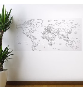 River World Yazılabilir Dünya Haritası Manyetik Duvar Stickerı 110 x 56 cm