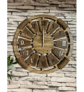 Kişiye Özel Hediyelik Ahşap Duvar Saati 50 cm