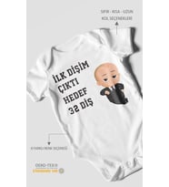 İlk dişim çıktı hedef 32 diş Kısa Kollu Bebek Body