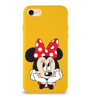 Apple iPhone SE 2020  Lansman Kılıf Minnie Mouse Tasarımlı Altı Kapalı İçi Kadife Kaplı  Kapak (Şeffaf)