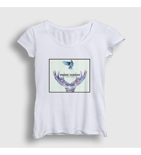 Presmono Kadın Beyaz Smoke Imagine Dragons T-Shirt 82829tt