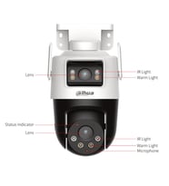 DAHUA 3+3MP PT Speed Dome 2.88mm Wıfı Kablosuz Pan-Tilt IP Kamera IPC-WPT1339DD-SW-3E2-PV