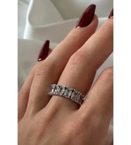 Exclusive Seri Ayarlanabilir Kararmaz Kenarları Burgu Model Oval Sıra Taş Kadın Çelik Yüzük