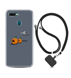 Oppo A5S A15 A16 A54 A55 A73 A74 Kılıf Boyun Askılı Silikon Orange Escape 1374