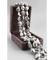 İnci Doğal Taş Parlak Koyu Gri Amorf Kesim 14x18mm Dizi [AB+]