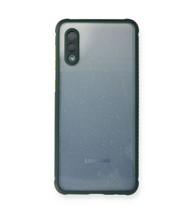 Samsung Galaxy A02 Kılıf Miami Şeffaf Silikon - Koyu Yeşil