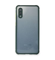 Samsung Galaxy A02 Kılıf Miami Şeffaf Silikon - Koyu Yeşil