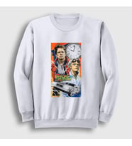 Presmono Unisex Beyaz Team Film Geleceğe Dönüş Back To The Future Sweatshirt 243538tt