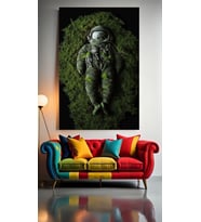 ÖLÜ ASTRONOT 1 Ev Duvar Salon Güzellik Salonu Ofis Dükkan Dekarasyon Kanvas Tablo (Çok Renkli)