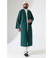 Erkek Namaz Elbisesi Buhara Yaka Cepli Namaz Cübbesi Yeşil - (Brt)