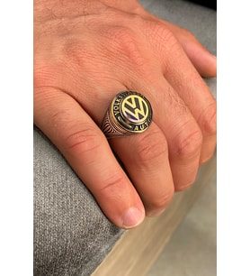 Volkswagen Amblemli Gümüş Erkek Yüzük