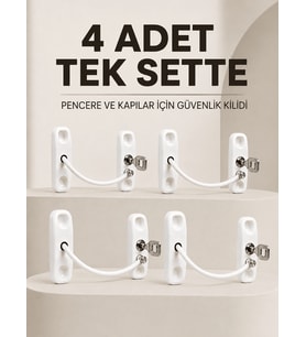 Anahtarlı Pencere Emniyet Kilidi 4 Adet Güvenlik Seti