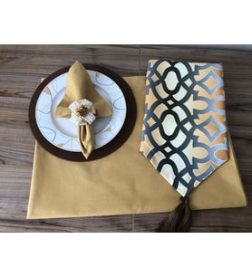 SOFRA SUNUM DEGRADE OTTOMAN DESENLİ (Krem)