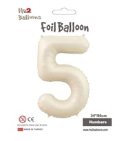 5 Rakam Krem Folyo Balon 34"