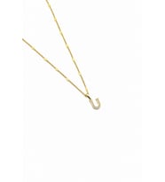 Xuping Gold Renkli, Zirkon Taşlı U Harfi Kolyesi - 45 cm (Anti-Alerjik)