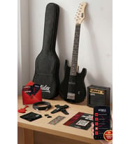 Midex CEG-30BK 4-6 Yaş Çocuklar İçin Amfili Full 1/4 30 İnç Elektro Gitar Seti Full Black