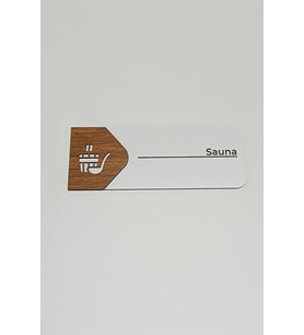 Sauna Kapı Tabelası  MDF Yönlendirme Levhası  19x7 cm