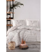 Clasy %100 Pamuk Çift Kişilik Dört Mevsim Set Betina V1 Taş Rengi