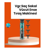 Mey İthalat® VGR V-695 Şarjlı Saç Sakal Tıraş Makinesi 2600mAh Batarya ve Kılavuz Taraklı