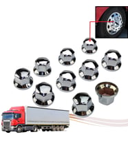 Tır Kamyon İçin 10 Adet Krom Bijon Anahtar Kapağı (33 MM)