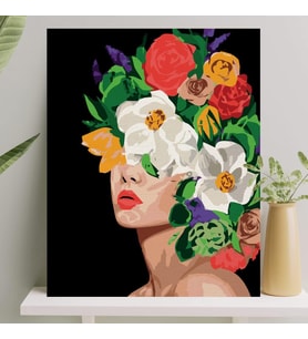 Sayılarla Boyama Tuval Seti Fırça Boya Dahil (Çıtalı) 40x50 CM - Çiçek Deryası
