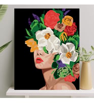 Sayılarla Boyama Tuval Seti Fırça Boya Dahil (Çıtalı) 40x50 CM - Çiçek Deryası