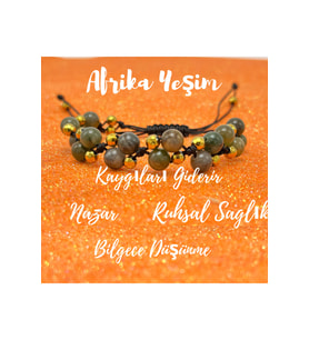 6mm Ipli Afrika Yeşimi Ayarlanabilir Ölçü Doğal Taş Bileklik