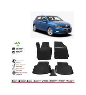Skoda Fabia 2015 Model 4D Havuzlu Paspas