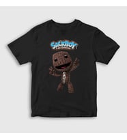 Presmono Unisex Çocuk Beyaz Sign Sackboy A Big Adventure T-Shirt 544959tt (Siyah)