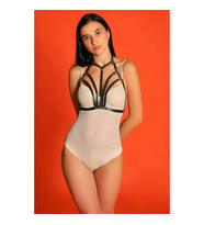 Kadın Ayarlanabilir Deri Şık Göğüs Harness (Kırmızı)